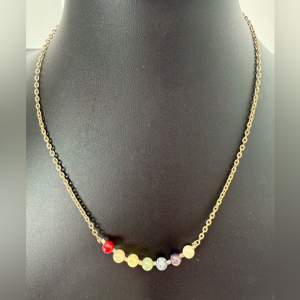 Chakra‎ Bead Layering Necklace Multicolor Boho Chain Gift Accessory Style Fun